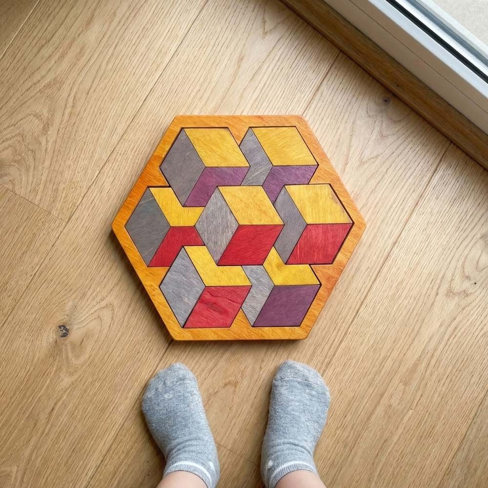 Challenges Wooden Tangram Puzzle Interactive Jigsaw Puzzle Board  Boys Girls