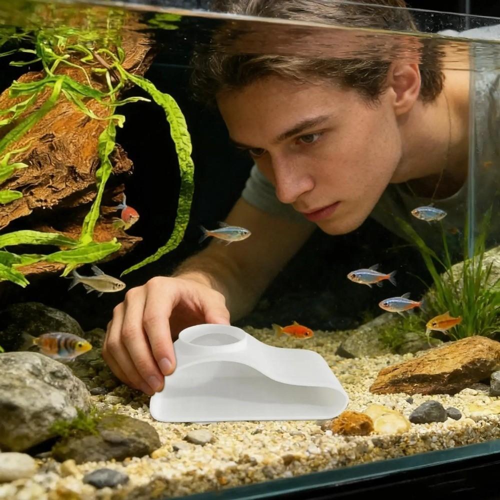 Natural Curve Under Gravel Tunnel Single Hole Shrimp Cave Aquarium Hideouts Restaurant Decoration