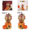 Turkey Statue with Pumpkin Ceremory Tabletop Parties Decoration Ornament Anniversary Dining Room Table Centerpiece Candle Holder