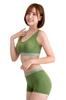Viage Night Bra Shorts Set Bra [VIAGE] & (Moss Green, ML/Shorts M) Hip-Lifting, Compression, Non-Wired, Stress-Free