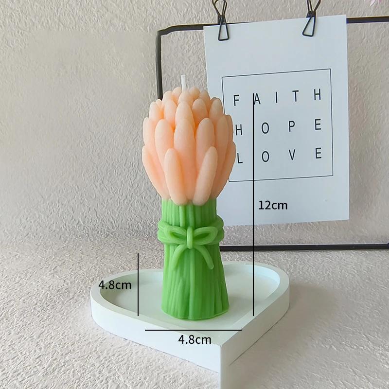Korean Bud Scented Hand Bouquet Flower Aromatherapy Candles Tulip Flower Bouquet Candles Handmade Wedding Companion Gift