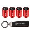 Car Tire Wheel Valve Caps Cover Suede Car Key Chain Ring Keychain For Peugeot 206 307 308 3008 207 208 407 408 508 2008 5008 301 UGE2