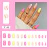 24Pcs Purple Floral Almond Ballerina Press On Nails Medium Detachable False Nail Tips With Fresh Flower Design For Manicure