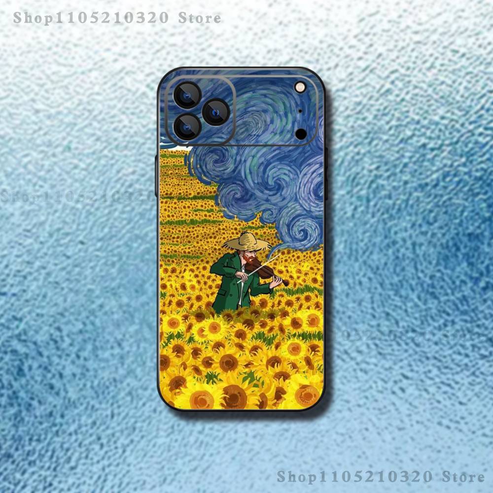 Sunflower Art V-Van G-Gogh Phone Case For iPhone 17,16,15,14,13,12,11,Pro,Max,Plus,E,Air,Mini Protective TPU Cover