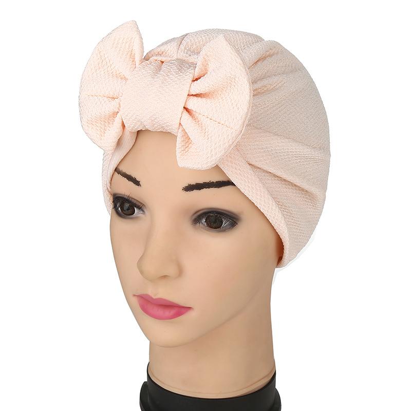 

1Pc Hair Loss Head Scarf Solid Color Polyester Fashion Bow Wrap Cancer Chemo Hat Cap Muslim Women Turban Ladies