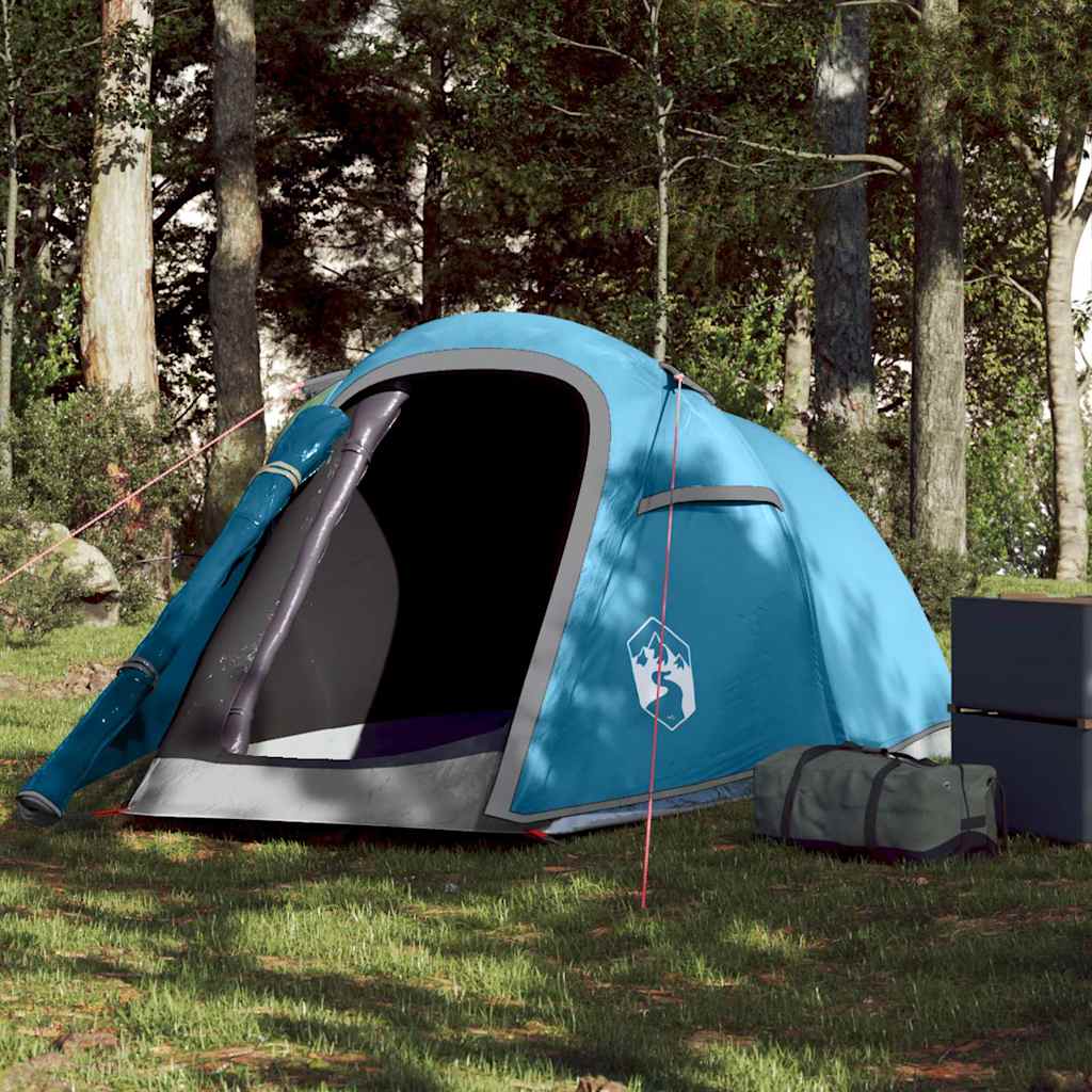 Vidaxl Tourist Tent, Tunnel, 2-Person, Blue, Waterproof