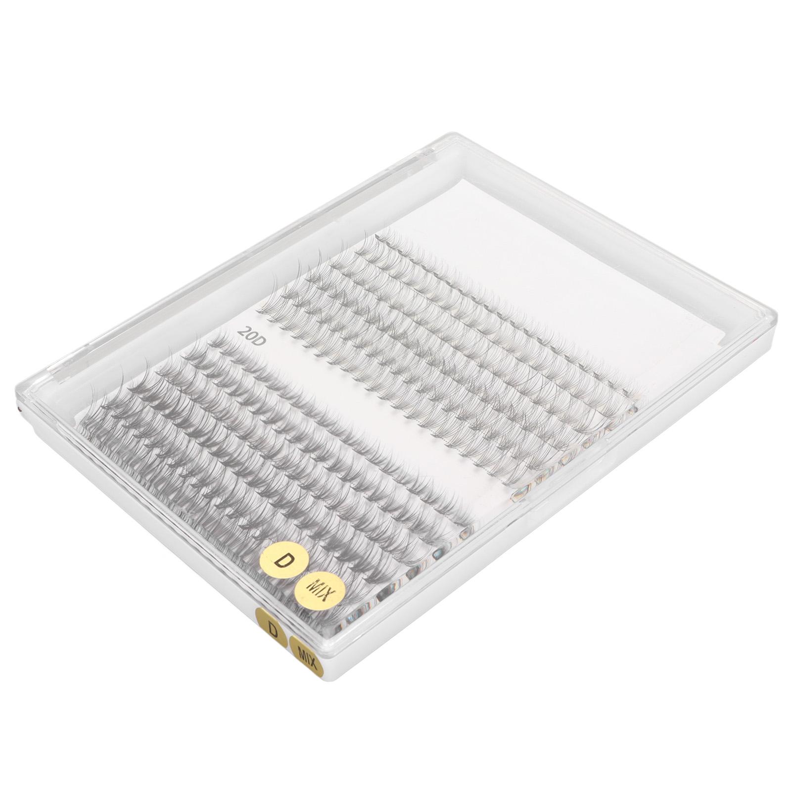

240pcs Faux Lash Extensions Set 12 Rows Varied Lengths Flat Roots Tapered Ends Mixed Individual False Eyelashes