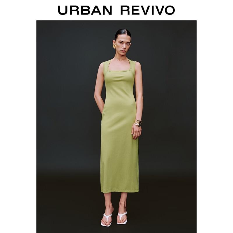 UR2025 Women's Pleated Sleeveless Maxi Dress with Back Slit