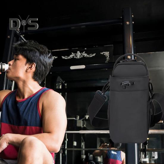 1.55L Magnetic Water Bottle Bag with Adjustable Drawstring Waterproof Outdoor Hiking Travel Drinking Bottle Holder Carrier Storage Pouch