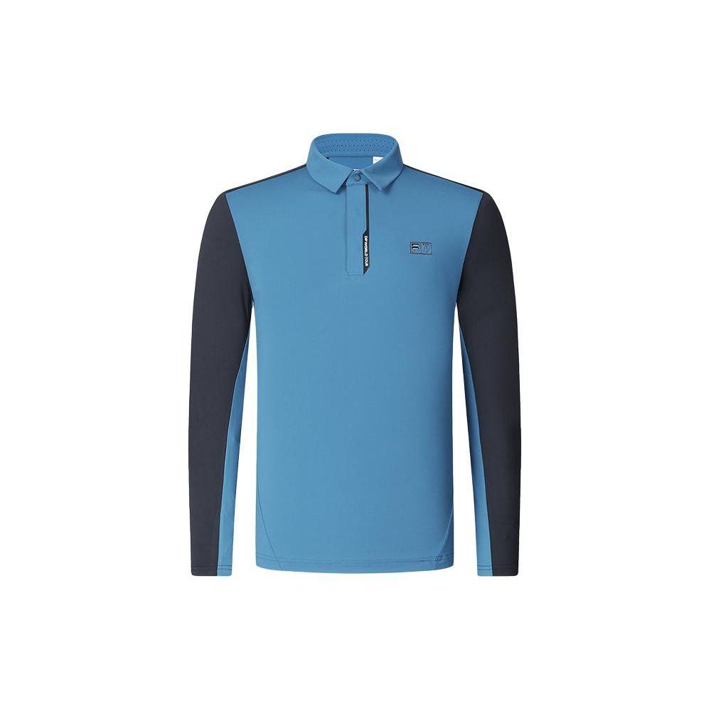 

FILA Golf Series Color Block Elite Knitted Long Sleeve Polo Shirt Men tops Loco-Blue A11M415213F-DG L