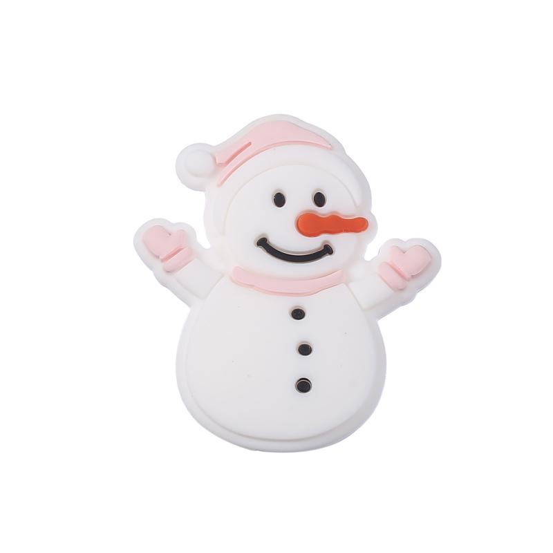 10pcs New Christmas Santa Snowman Silicone Beads For Jewelry Making DIY Pacifier chain Clips Teether Beads Christmas Gifts