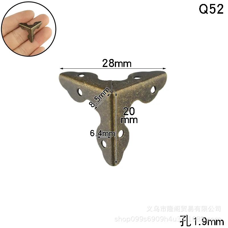 20Pack Furniture Antique Bronze Triangle Edge Metal Corner Guard for Storage Box Jewelry Case Cabinet Coffee Table Wooden Chest