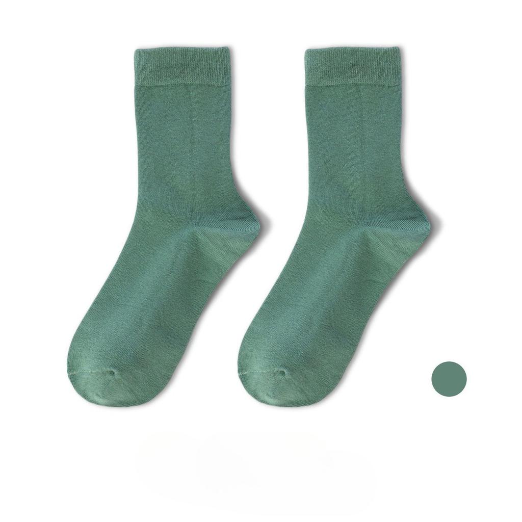 Damen Herbst- und Winter Einfarbig 5A Antibakteriell Anti-Geruch Mittelhohe Frottee-Baumwollsocken