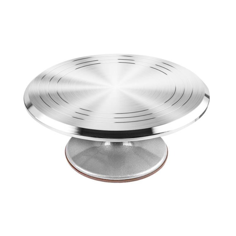 Aluminum Cake Decorating Turntable Set with Rotating Stand, Scraper, and Spatula