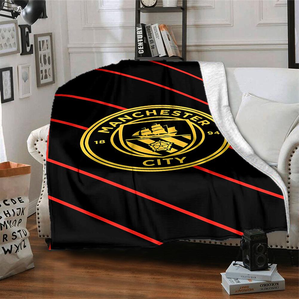 Manchester City Fc Crest Blankets Flannel Printed Breathable Warm Throw Blanket for Home Office Bedspreads 0708a8