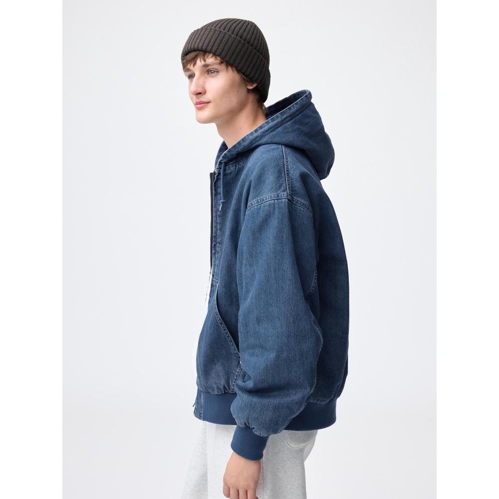 Gu Denim Padded Zip Up Parka