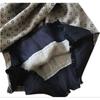Used Stall Black Muffler Gray Shawl Fringe 100% Silk Unisex