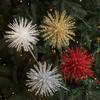 Plastic Christmas Artificial Flowers Glitter 45cm Glitter Fake Flower DIY Simulated Christmas Tree Decoration New Year