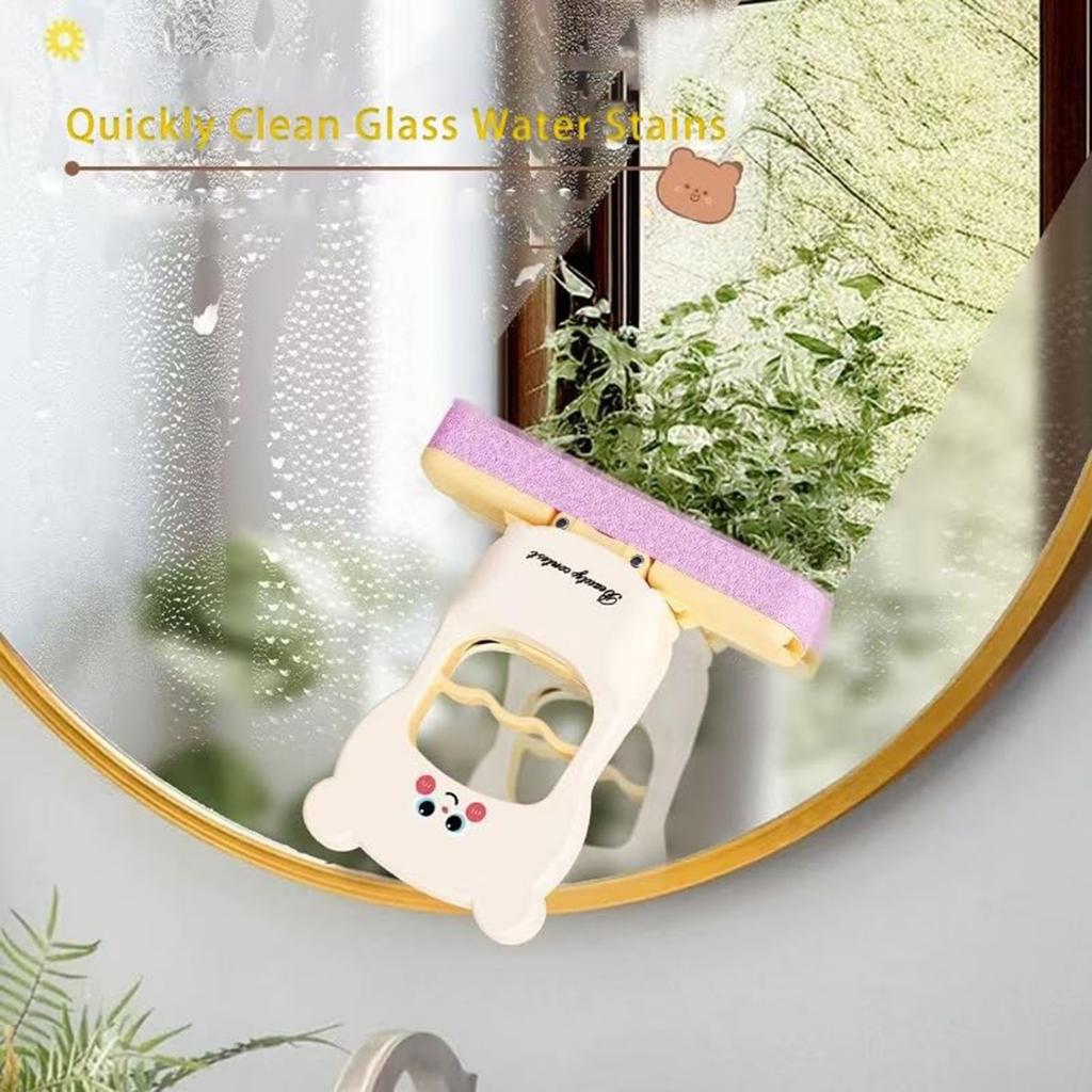 Cute Cat Pattern Handheld Mop, Small Hand Absorbent Mop, Foldable Self-Mops For Small Spaces, Portable Self-Washable Mops Microfiber Desk Wall