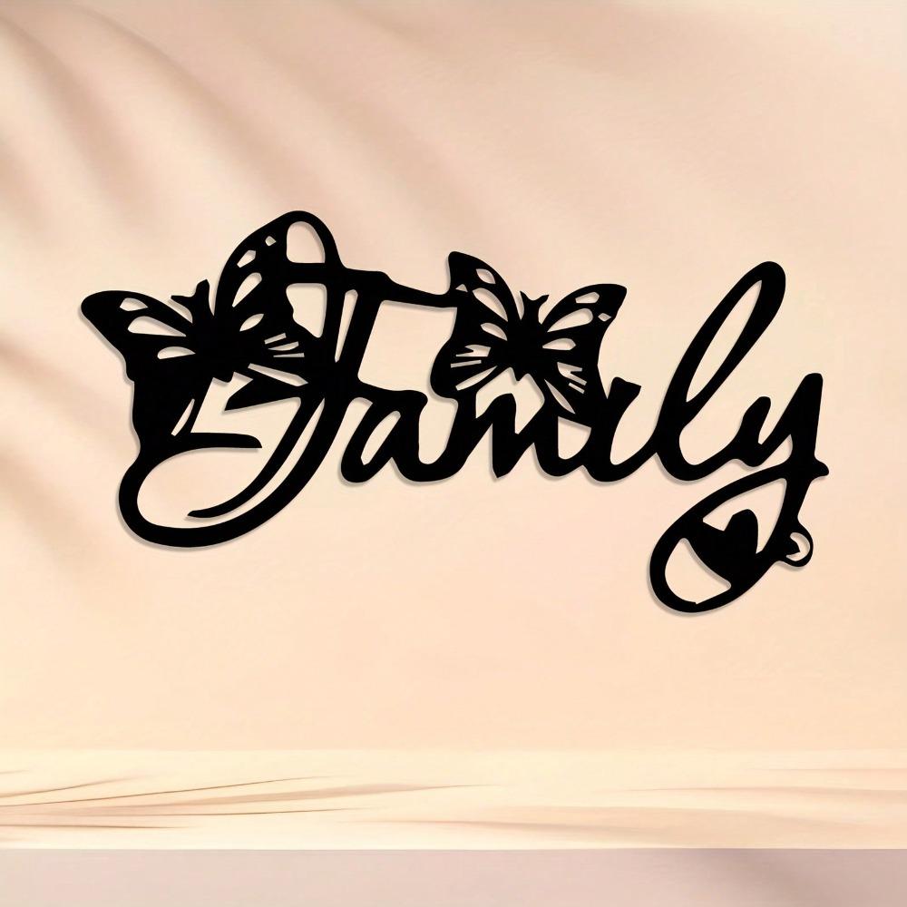 

Heavy Iron Cursive Family Wall Decor with Butterfly Multicolor for Living Room Porch Housewarming Wedding Gift разноцветный