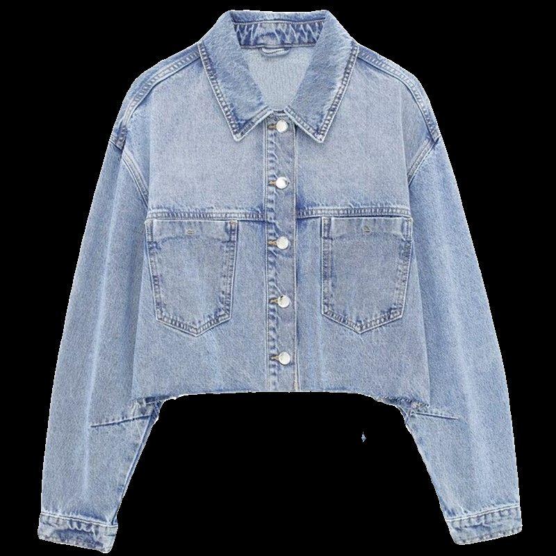 Fashion Wind 2024 Spring New Female Stylish Long Sleeves Washing Effect Bandage Denim Jacket Coat 6164095