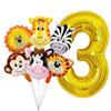 32" Jungle Animals Balloon Set: Tiger, Lion & Zebra Foil Balloons for Kids' Birthday Parties