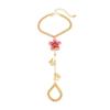 Ingemark Exquisite Sweet Butterfly Flower Finger Bracelet for Women Retro Drip Oil Flower Charm Bracelets Jewelry Hand Accessory
