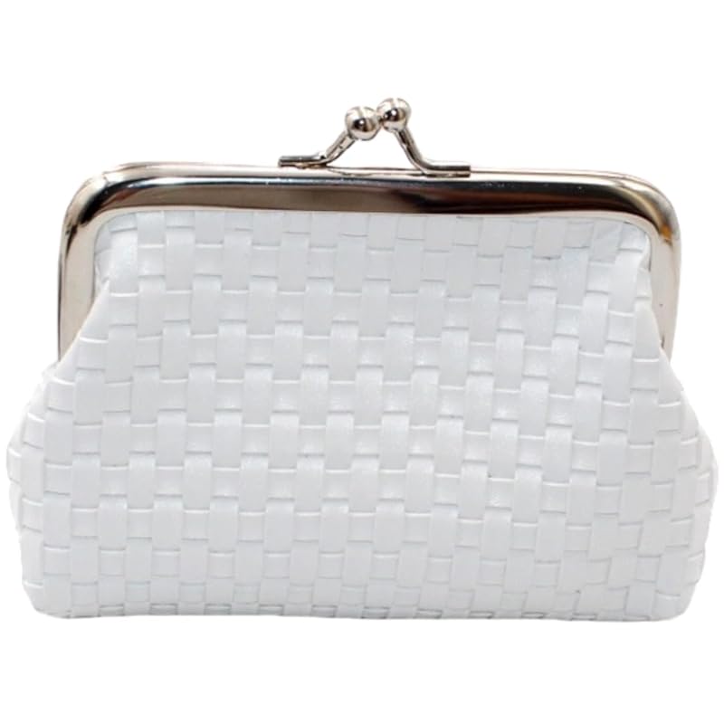 

[Plus Nao] plusnao coin case coin purse pouch pouch wallet card holder ladies woman faux leather leather look braid mini wallet - white