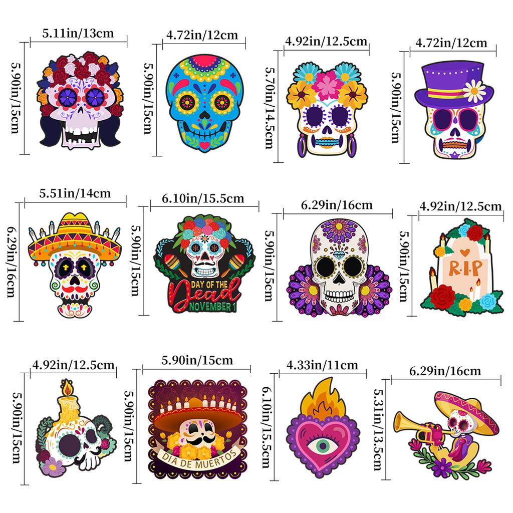 Mexican Day Of The Dead Themed Party Decoration Flower Skull Spiral Pendant Halloween Decoration Pendant