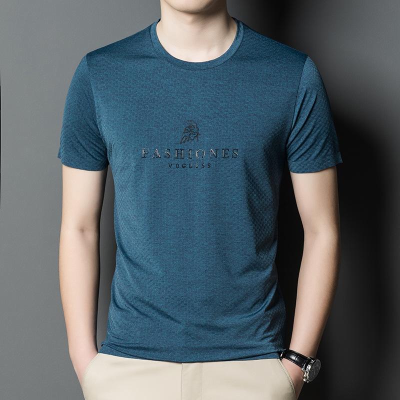 Pánské módní potištěné tričko s krátkým rukávem Pánské ležérní tričko s kulatým výstřihem a polovičním rukávem Letní trend Volné tričko Tenká sekce