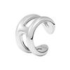 Hermes Osmose Ring Small Silver Classic H Shape Open Design Men Rings H102539B-000
