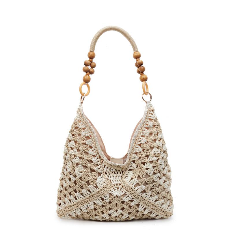 Large capacity woven bag women's 2025 new summer vacation straw bag versatile shoulder tote bag
