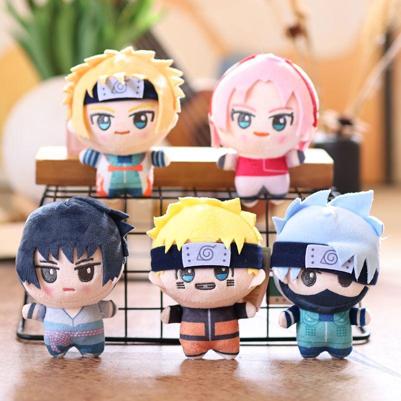 Naruto Shippuden Periféricos de Anime Brinquedo de Pelúcia Chaveiro Naruto Desenho Animado Kakashi Gaara Boneca de Algodão Argola de Chaveiro e Pendurador de Bolsa Ornamento