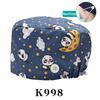Cartoon Printed Nursing Caps Men Women Medical Hats Adjustable Long Hair Pet Dental Clinic Doctors Scrub Hat