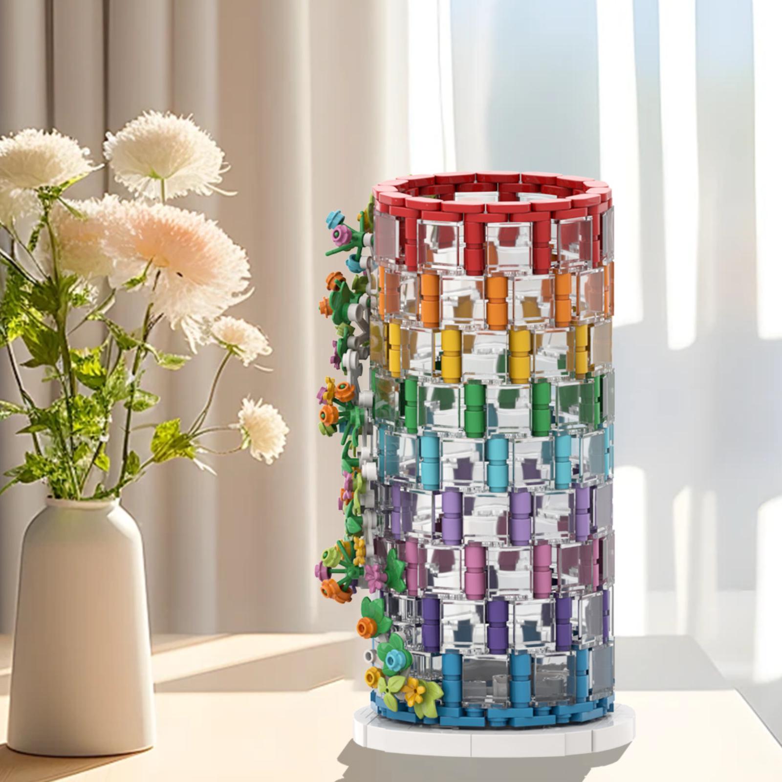

Vase Building Compatible With Small Bricks Creative Plug-and-Play Flower Holder Home Decor One Size