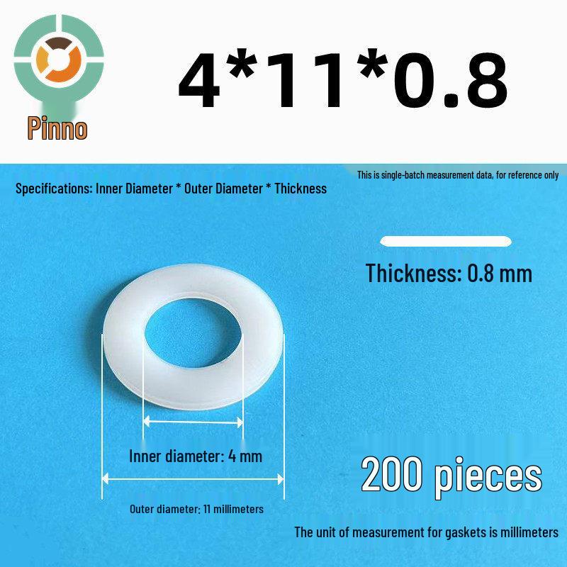 Thickened Nylon Plastic Flat Washer: Hard Plastic Gasket M2-M16