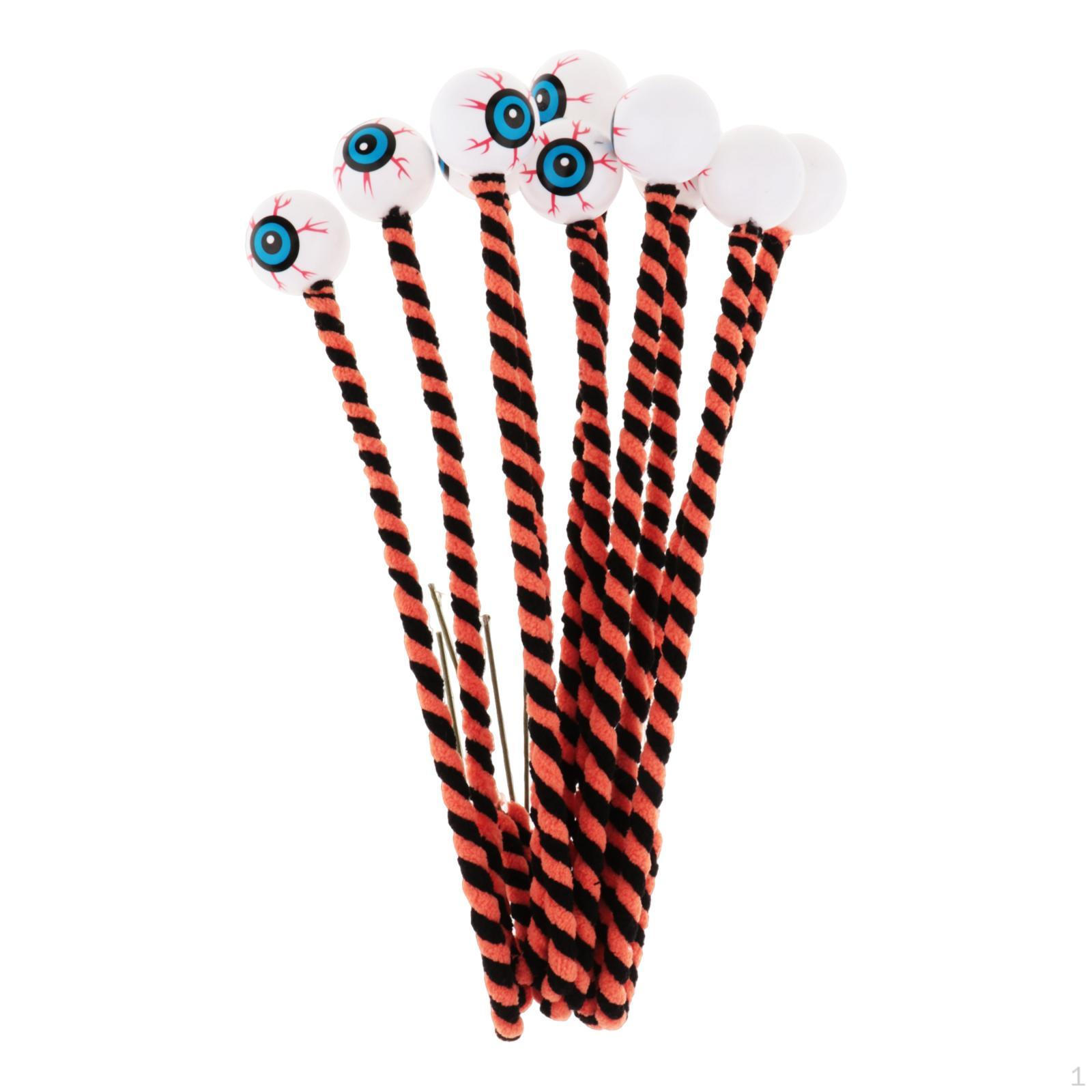 

10 Pieces Halloween Eyeballs Picks Decor DIY Crafts Scary Branch for Festival Black Orange