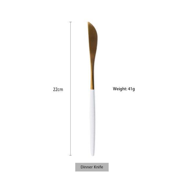 1 Pcs Gold Cutlery Stainless Steel Flatware Golden Knives Fork Spoon Black Cutlery Kitchen Tableware Dinnerware