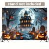 1 Background Banner  Halloween Haunted House Pumpkin Scene Background Cloth Wall Decoration