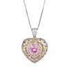 New Huameimei Style Fashion Simulation Red Corundum Powder Zirconium Golden Heart Shaped Set Jewelry Light Luxury Women