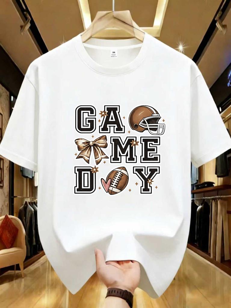 Wds0174trendy Letter Printed Plus Size Unisexs Round Neck Tshirt Summer Casual Short Sleeved Top Street Fashion Versatile