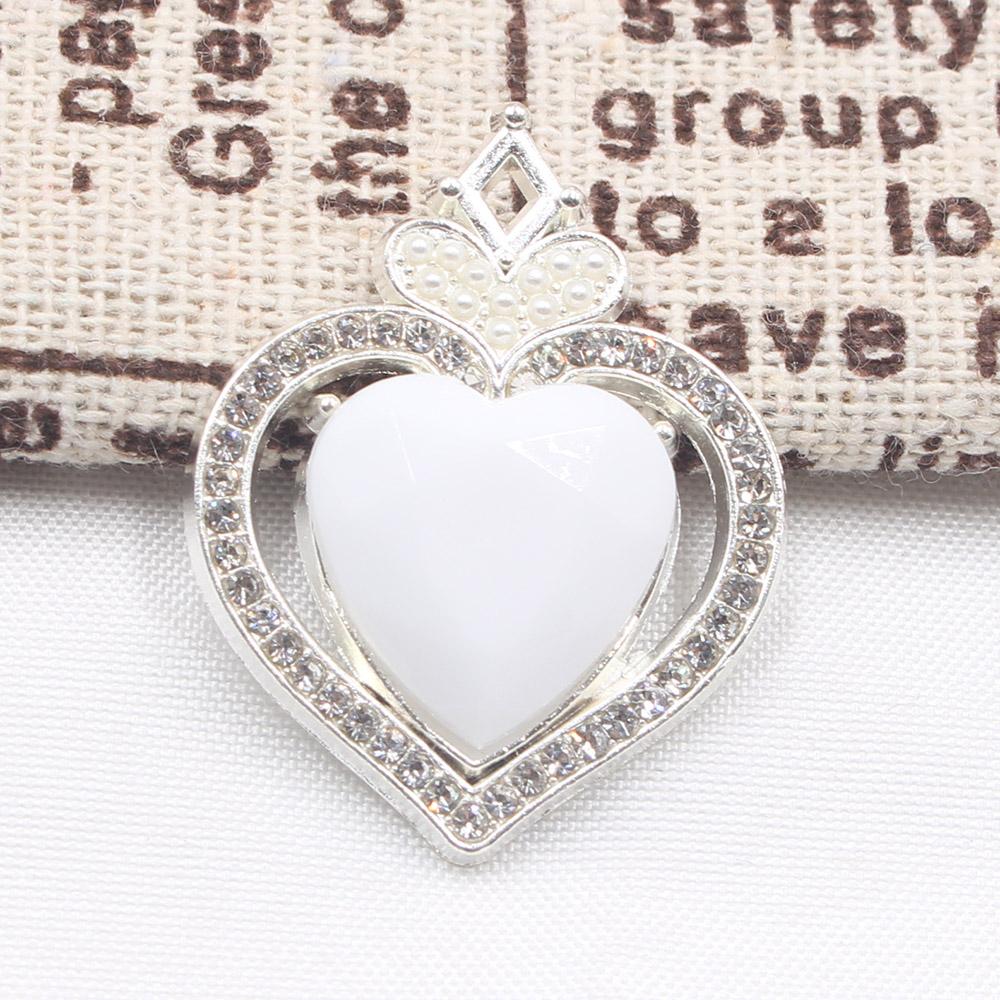 New 10 Piece 22 * 30mm Peach Heart Rhinestone Pearl Alloy Flat Bottom Button DIY Phone Case Hair Accessories Gift Box Clothing D