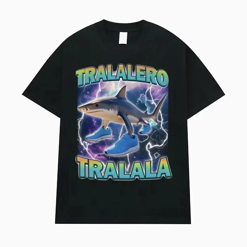 Tralalero Tralala drôle requin womenT-shirt cadeaux hommes femmes mode gothique Vintage T-shirts décontracté Humor T-shirt