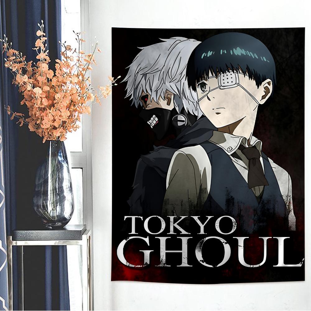 Tokyo Ghoul Cartoon Tapestry Hippie Flower Wall Carpets Dorm Decor Art Home Decor