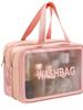 Double Layer Wet & Dry Separation Toiletry Bag - Portable Frosted Handheld Makeup & Swim Bag