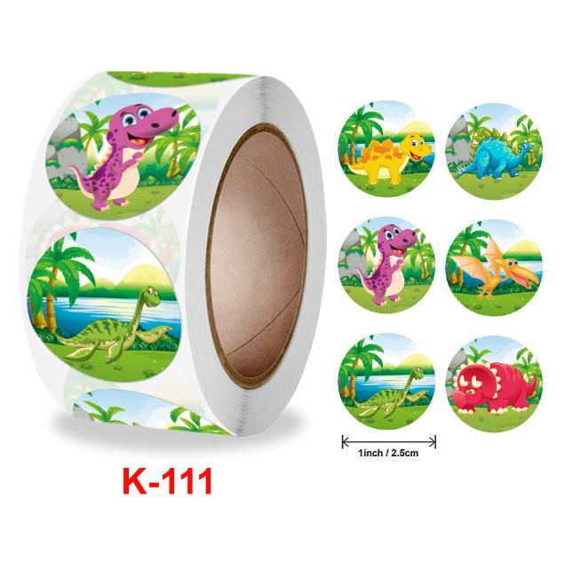500Pcs Children s Cartoon Animal Stickers Baby Stickers Kindergarten Inspirational Little Red Flower Reward Roll Stickers