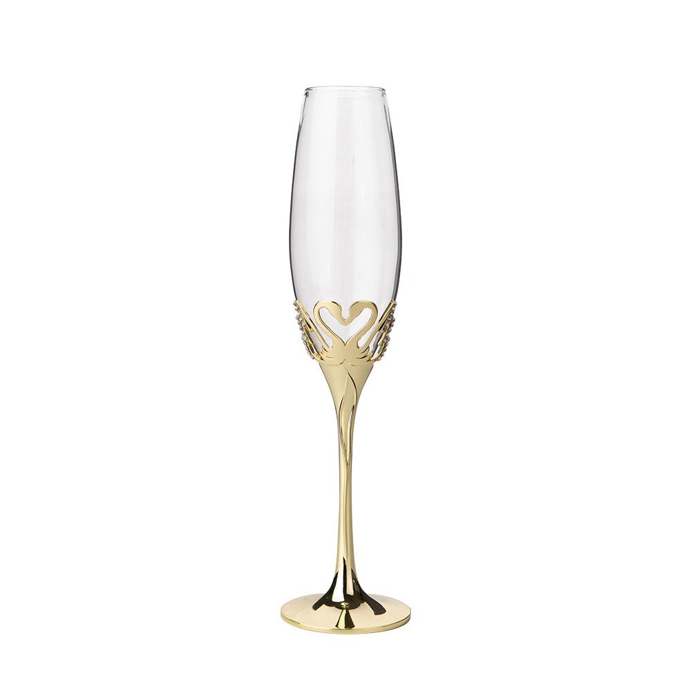 Luxuriöses Schwanenkristallglas Retro Diamant Weinglas Hochzeits-Champagnerglas mit Geschenkbox Toast-Champagnerflöten