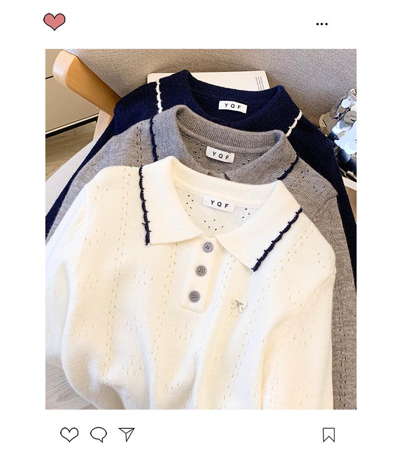 2025 Autumn Chic Korean-Style Oversized POLO Collar Knit Sweater for Women