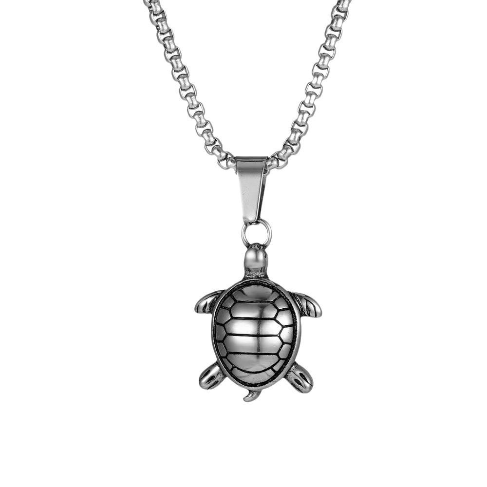 Trendy Men's Turtle Pendant Necklace: Versatile Titanium Steel Jewelry