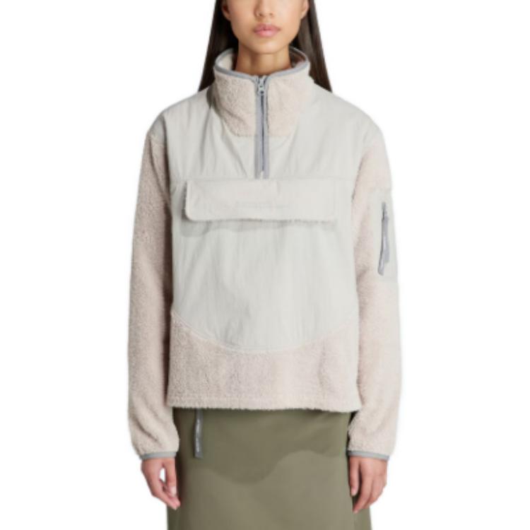 Adidas Terrex X And Wander Kolaborace FW23 Outdoorový Sportovní Svetr s Posádkou a Polovičním Zipem Dámské Topy Bílá IB4814